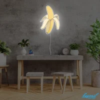 Premium Banana LED neon sign glowing vibrant yellow in Australia modern decor