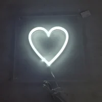 Tiny White Heart LED Neon Sign | Beyond Neon Signs Australia Tiny White Heart LED neon sign glowing bright white with a soft and charming vibe in Australia