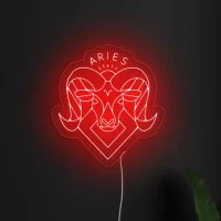 Aries Zodiac LED neon sign glowing vibrant orange with bold design in Australia