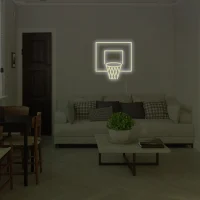 Basketball Ring LED neon sign glowing vibrant and energetic in bright colours Australia