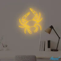 Premium Crab LED neon sign glowing vibrant orange and white for striking Australia décor