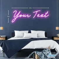Custom LED neon sign glowing vibrant pink with personalised design in Australia