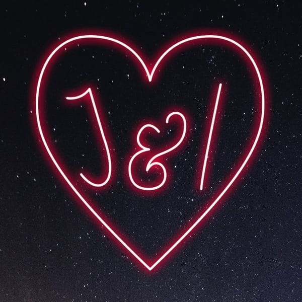 Personalised Love Heart with Initials LED Neon Sign | Beyond Neon Signs