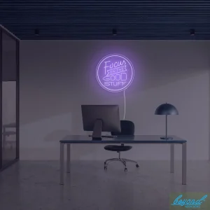 Focus On The Good Stuff LED neon sign glowing vibrant colours in Australia