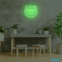 Game Over Play Again gaming LED neon sign glowing vibrant red and blue colours in Australia