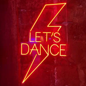 Let's Dance LED neon sign glowing vibrant and colourful in Australian style for stylish decor