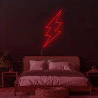 Lightning Bolt LED neon sign glowing vibrant yellow with energetic vibe in Australia