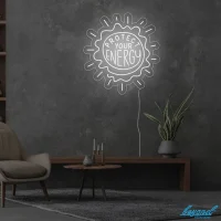 Protect Your Energy LED neon sign glowing vibrant pink and purple with calming vibe Australia