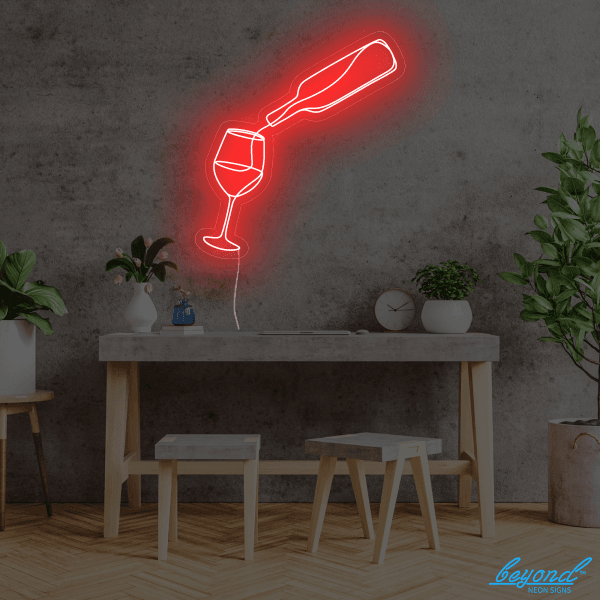 Premium Red Wine Glass LED Neon Sign | Beyond Neon Signs