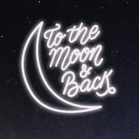 To the Moon and Back LED neon sign glowing vibrant and eye-catching in Australian style
