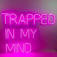 Trapped In My Mind LED neon sign glowing vibrant blue with a moody vibe in Australia