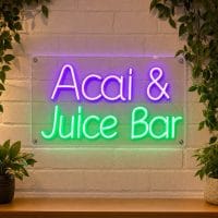 Acai & Juice Bar Neon Sign