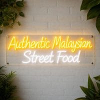 Authentic Malaysian Street Food Neon Sign