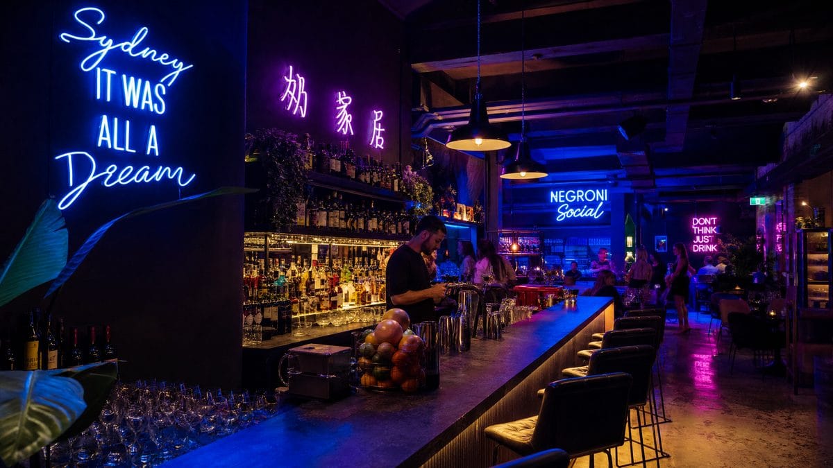 Bar Neon Sign Sydney Bar neon sign in a Sydney venue