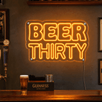 Beer Thirty Neon Sign - LED neon sign on contour cut clear acrylic
