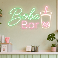 Boba Bar Neon Sign - LED neon sign for bubble tea shops