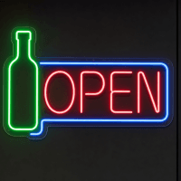 Bottle Icon Open Neon Sign - LED Neon Sign
