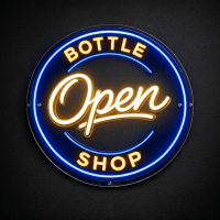 Bottle Shop Open Circle Neon Sign - LED Neon Sign