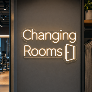 Changing Rooms Neon Sign Changing Rooms LED neon sign on clear acrylic backing