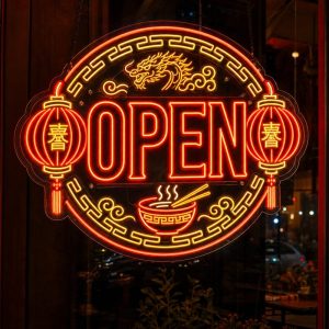 Chinese Open neon sign custom LED neon light for Chinese restaurant Sydney Australia