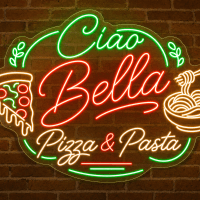Ciao Bella Pizza and Pasta Neon Sign - LED Neon Sign