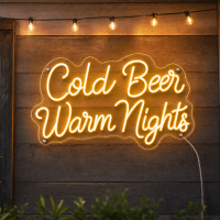 Cold Beer Warm Nights Neon Sign