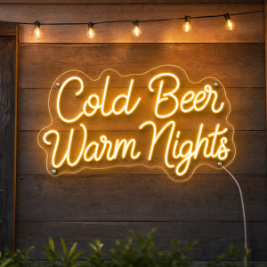 Cold Beer Warm Nights Neon Sign