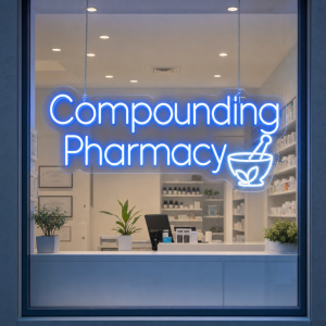 Compounding Pharmacy Neon Sign Compounding Pharmacy LED neon sign on clear acrylic backing