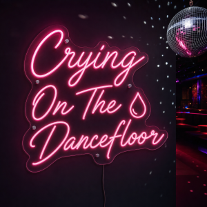 crying-on-the-dancefloor-neon-sign Crying On The Dancefloor neon text sign glowing bright