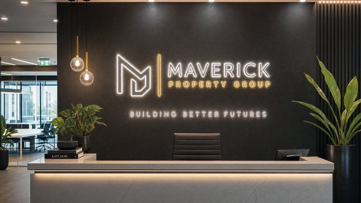Reception Wall Neon Sign for Business Branding Custom neon sign on a business reception wall