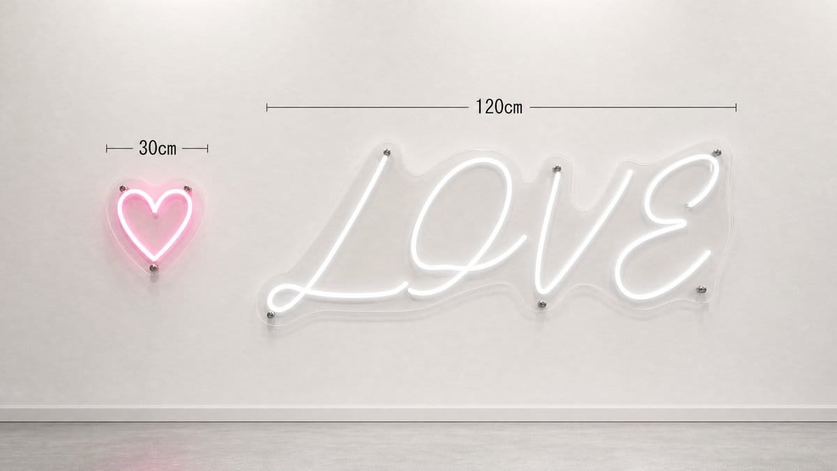 Custom neon sign size comparison Australia - small vs large LED neon signs