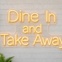 Dine in and take away LED Neon Sign Australia