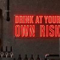 Drink at Your Own Risk Neon Sign - LED neon sign on contour cut clear acrylic