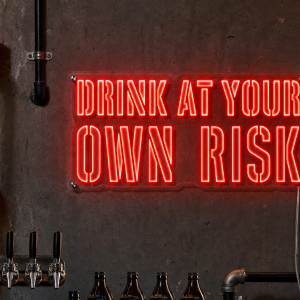 Drink at Your Own Risk Neon Sign - LED neon sign on contour cut clear acrylic