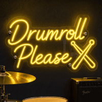 Drumroll Please bright LED neon text sign