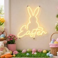 Easter Bunny Neon Sign Australia custom LED sign for Easter decor and kids parties