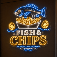 Fish and Chips Neon Sign - LED Neon Sign