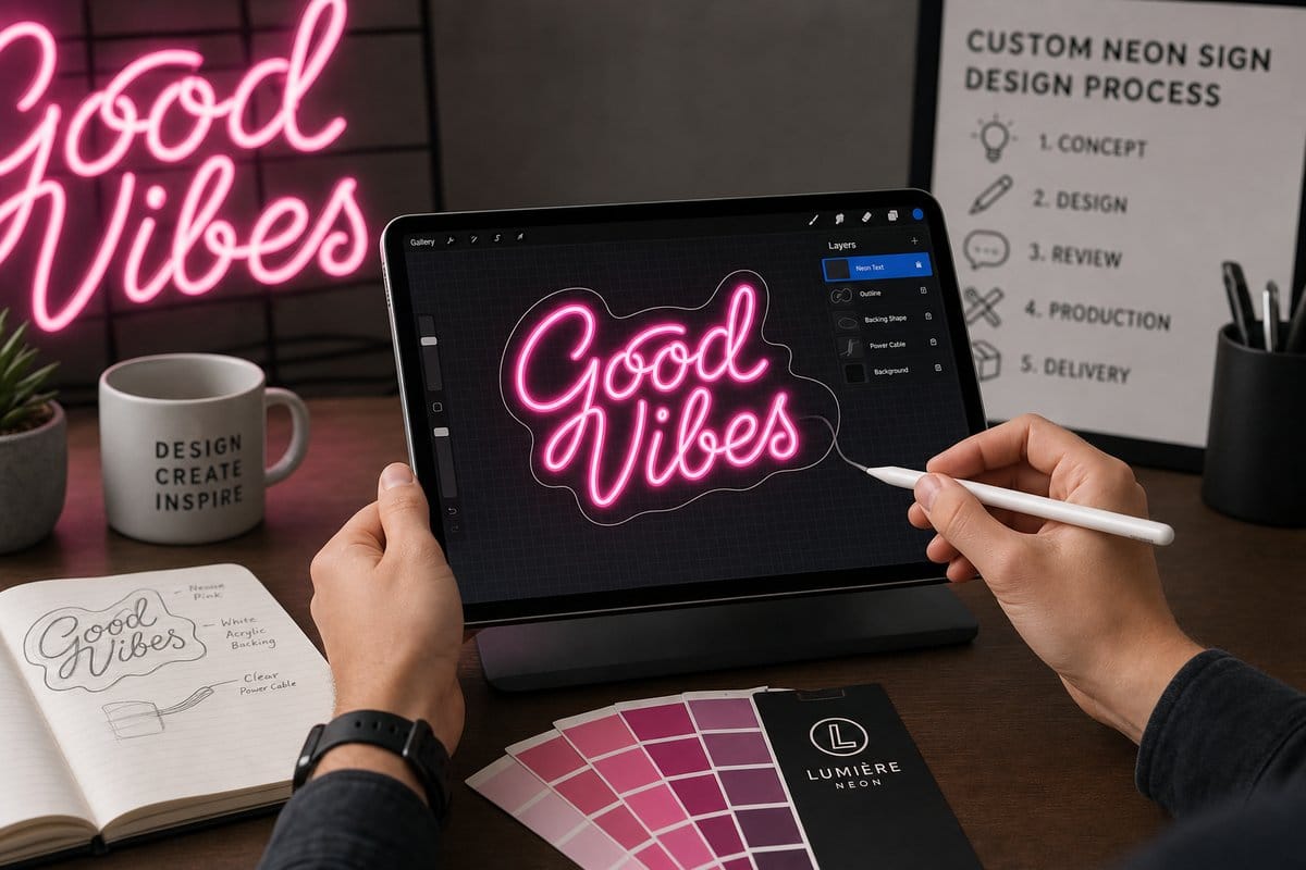 Free custom neon sign mockup Australia - get a free design proof Beyond Neon Signs