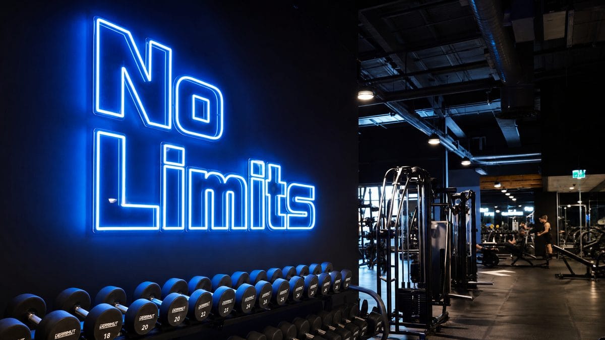 Gym Neon Sign Australia Gym neon sign in an Australian fitness studio
