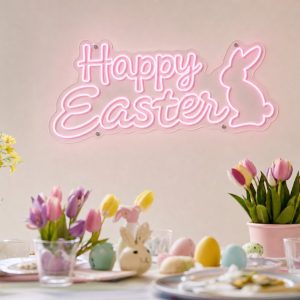 Happy Easter Neon Sign Australia custom LED sign for Easter celebrations and home decor