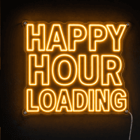 Happy Hour Loading Neon Sign