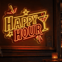 Happy Hour Neon Sign - LED Neon Sign Australia