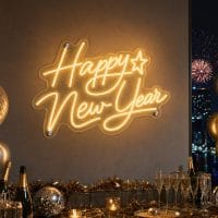 happy new year neon sign