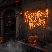Custom Haunted House Halloween LED neon sign for Halloween parties and haunted houses. Contour-cut a