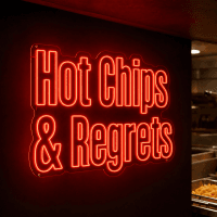 Hot Chips & Regrets Neon Sign - Australian LED Neon Sign
