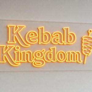Kebab Kingdom neon sign custom LED neon light for kebab shop restaurant Sydney Australia