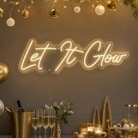 Custom Let It Glow Christmas LED neon sign for festive parties and home decor. Contour-cut acrylic b