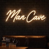 Custom Man Cave LED neon sign for home bars, games rooms and man caves. Contour-cut acrylic backing,