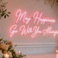 May Happiness Go With You Always wedding neon sign custom LED neon light for wedding backdrop Sydney Australia