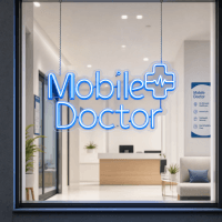 Mobile Doctor Neon Sign Mobile Doctor LED neon sign on clear acrylic backing